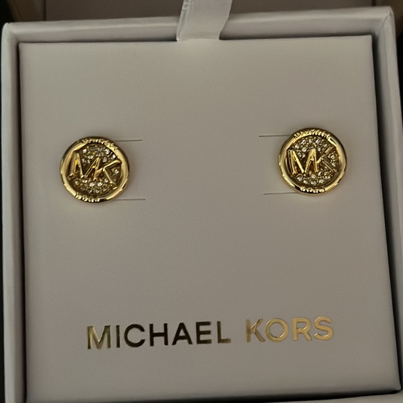 Michael Kors gold earrings. - Picture 2 of 7